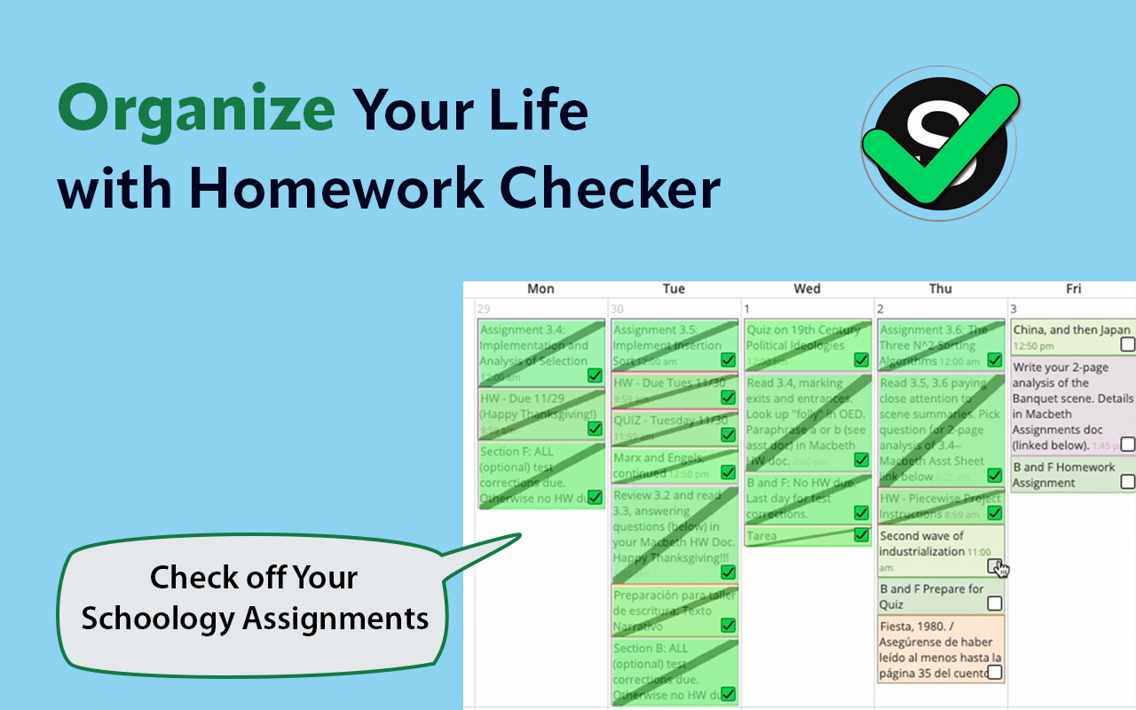 Homework Checker (Schoology) - 截图 2