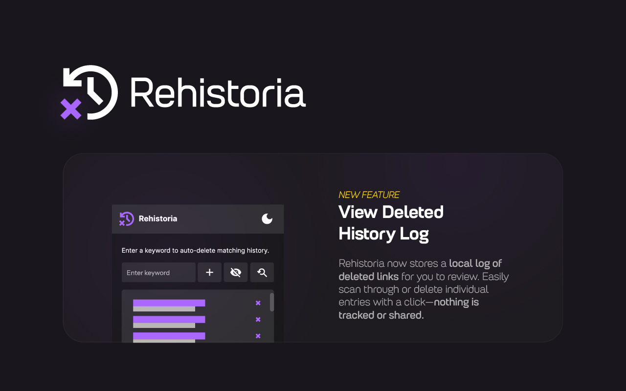Rehistoria: Auto-Delete History by Keywords - 截图 5