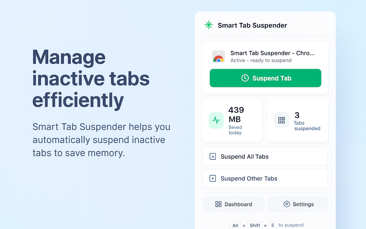 Smart Tab Suspender – 节省内存，提速Chrome - 截图 3