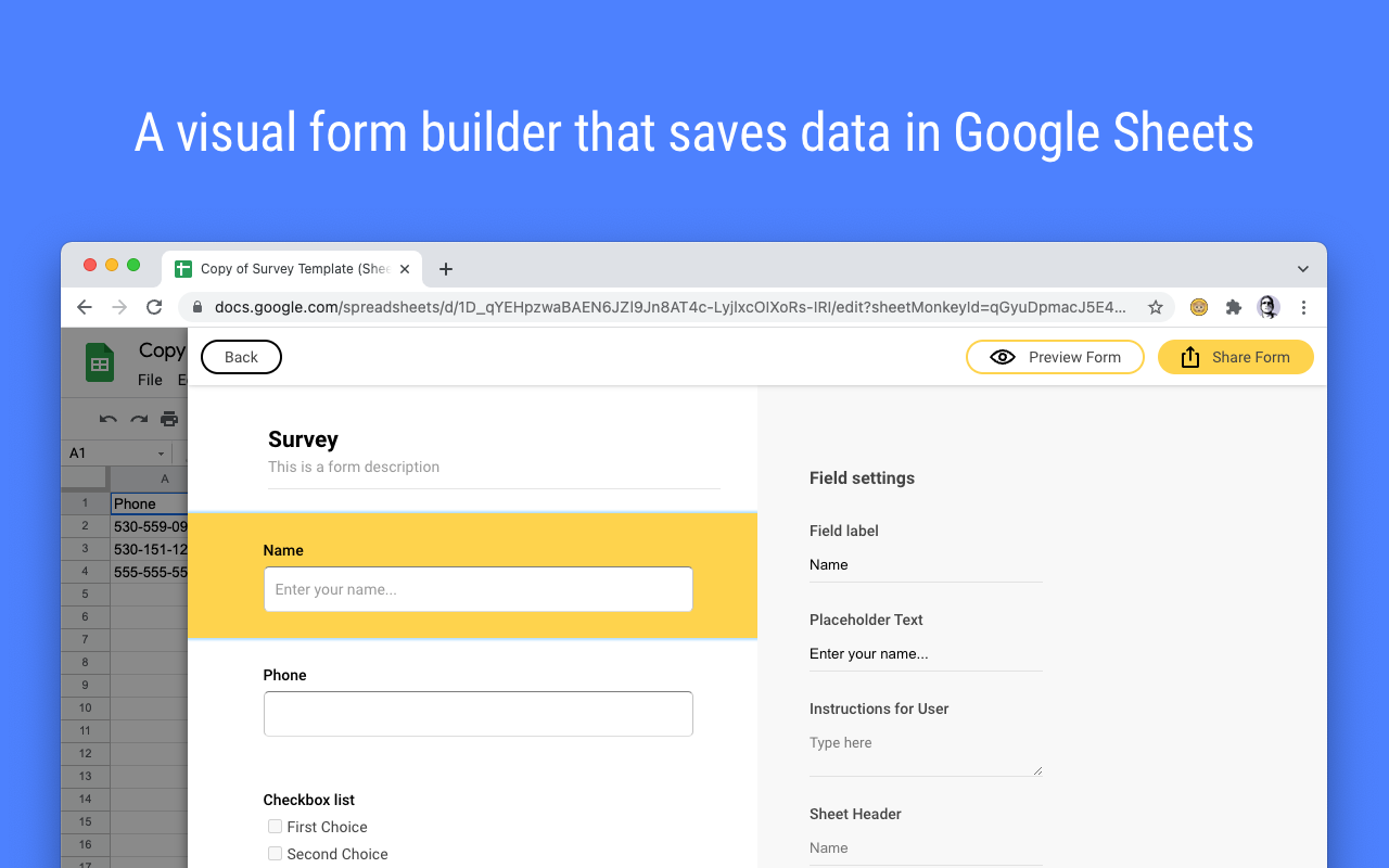 Sheet Monkey - Form Builder for Sheets - 截图 2