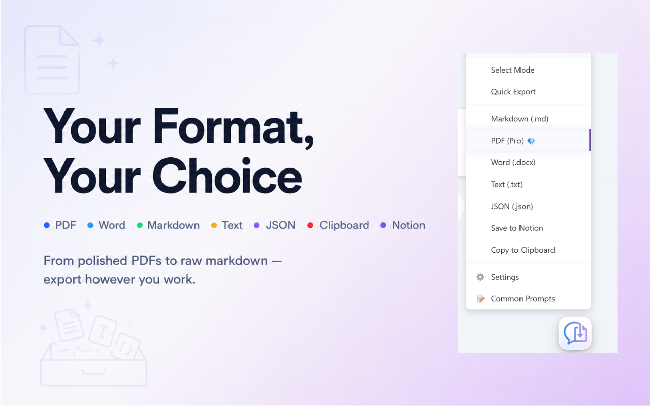 AI对话导出 - PDF和Markdown导出Gemini、ChatGPT - 截图 4