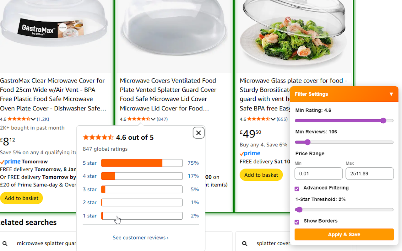 Amazon Review & Rating Filter - 截图 1