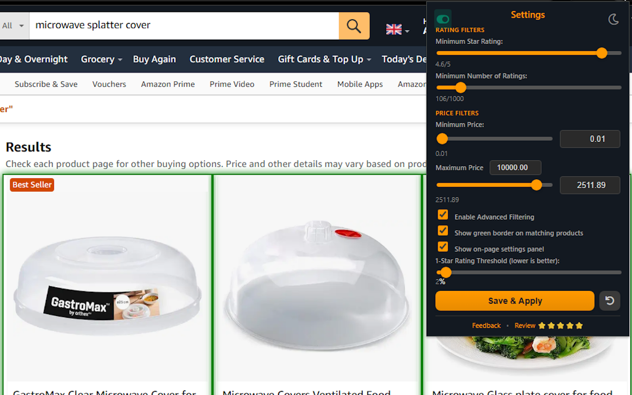 Amazon Review & Rating Filter - 截图 2