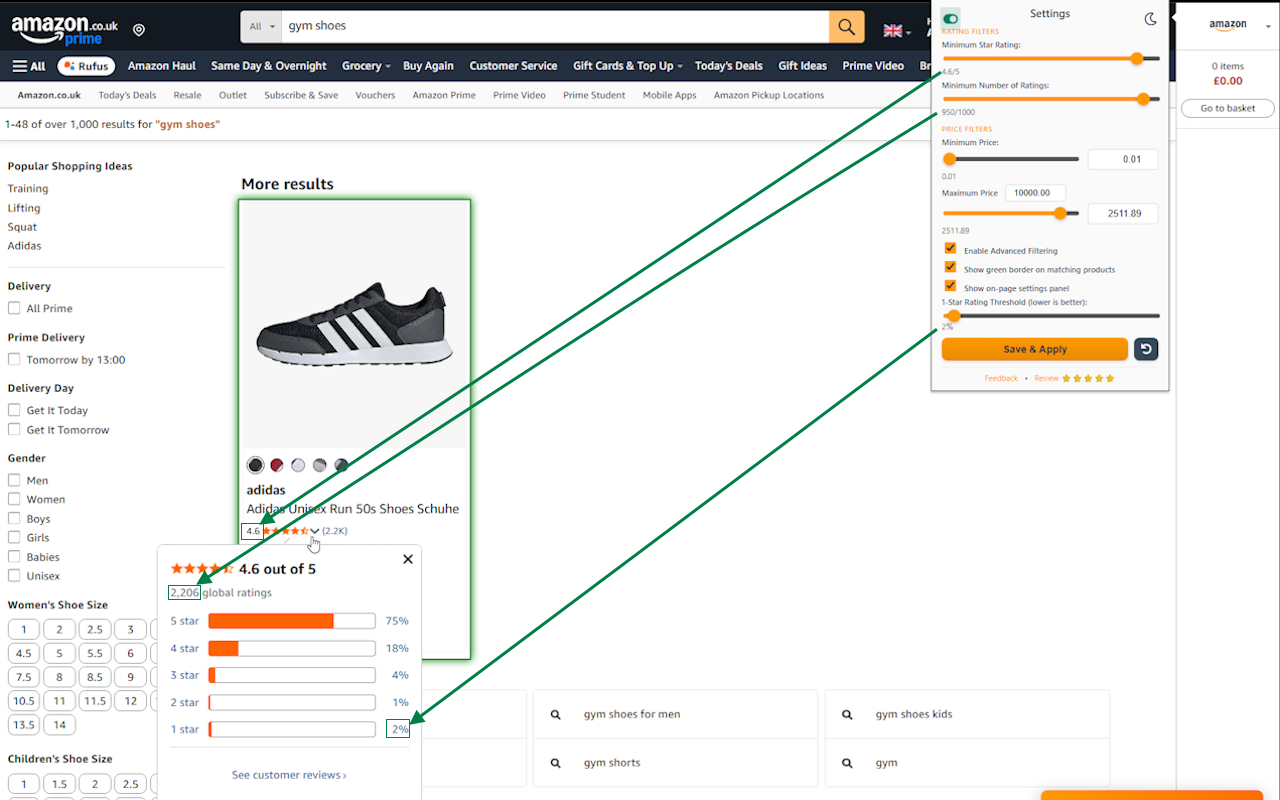 Amazon Review & Rating Filter - 截图 3