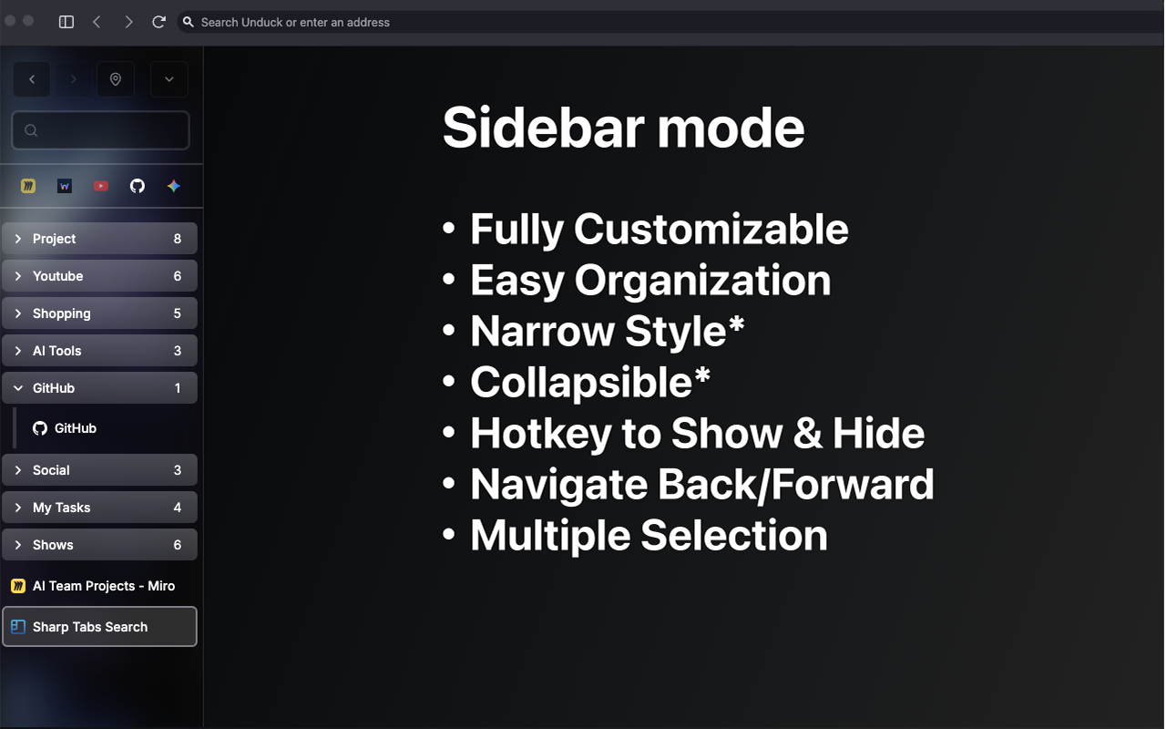 Sharp Tabs v3 - Best Open Source All-in-1 Tabs Manager (Vertical & Pop-up)! - 截图 2