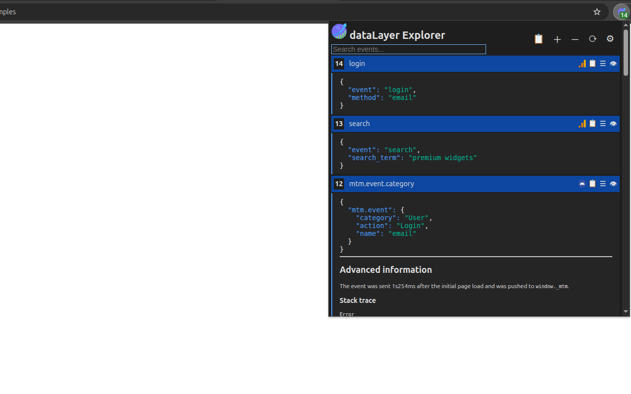 dataLayer Explorer - 截图 3