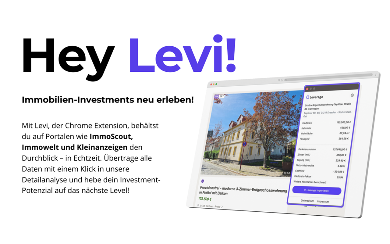 Levi: Immobilien Cashflow & Mietrendite berechnen - 截图 2