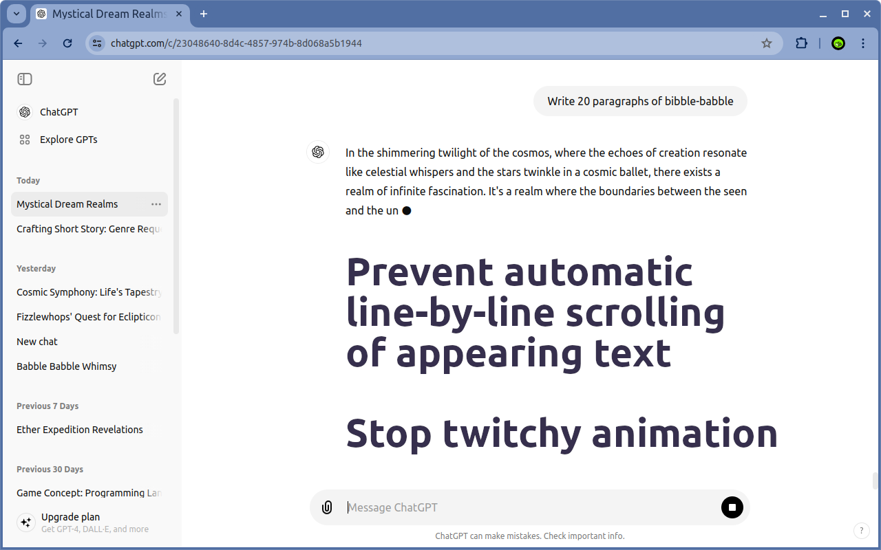 ChatGPT Disable Auto Scroll - FREE - 截图 2