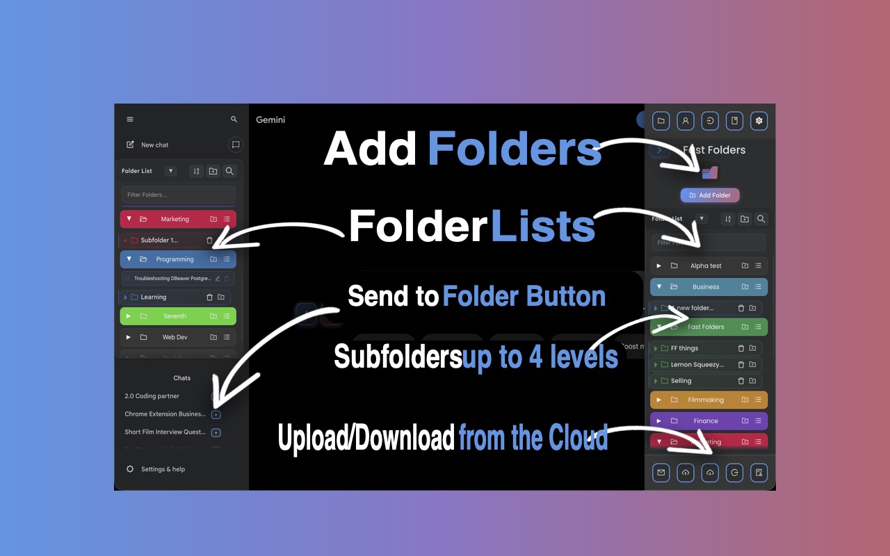 Google Gemini Folders & Chat organizer - Fast Folders - 截图 4