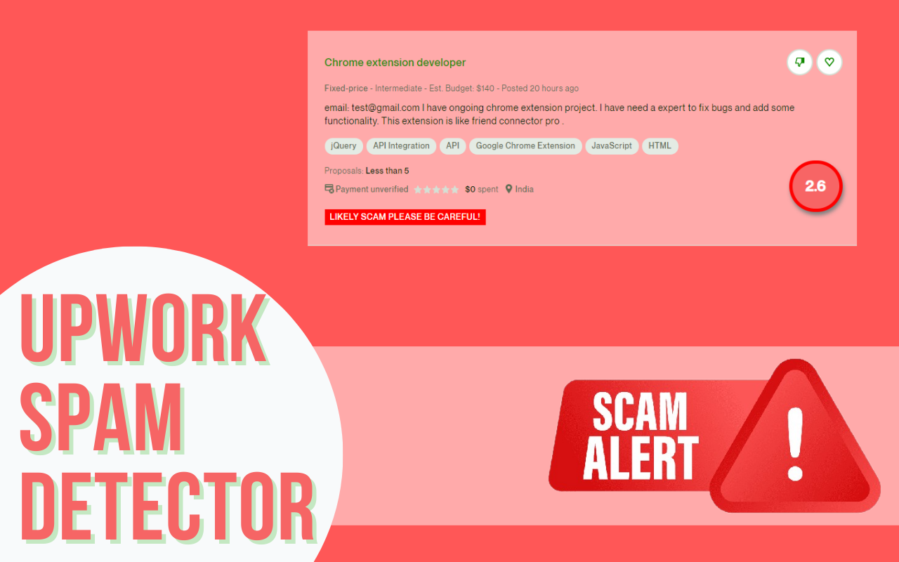 Upwork Job Scorer & Spam Detector - 截图 1