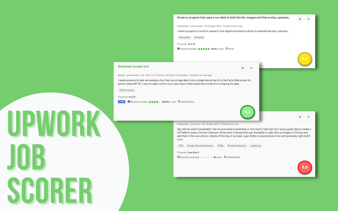 Upwork Job Scorer & Spam Detector - 截图 2