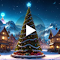 Christmas Tree in Town Live Wallpaper