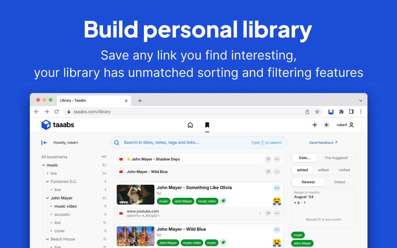 Taaabs - Free zero-knowledge bookmarks & AI - 截图 3