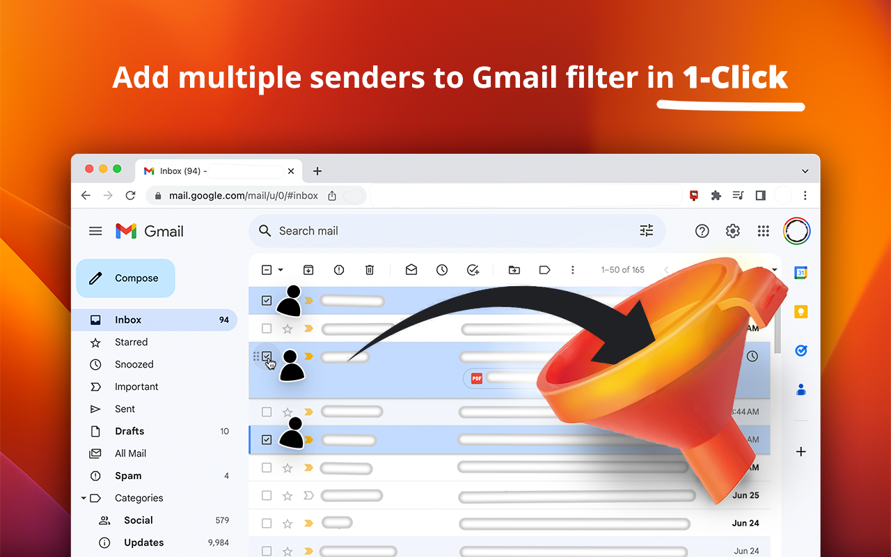 1 Click Filters for Gmail - 截图 1