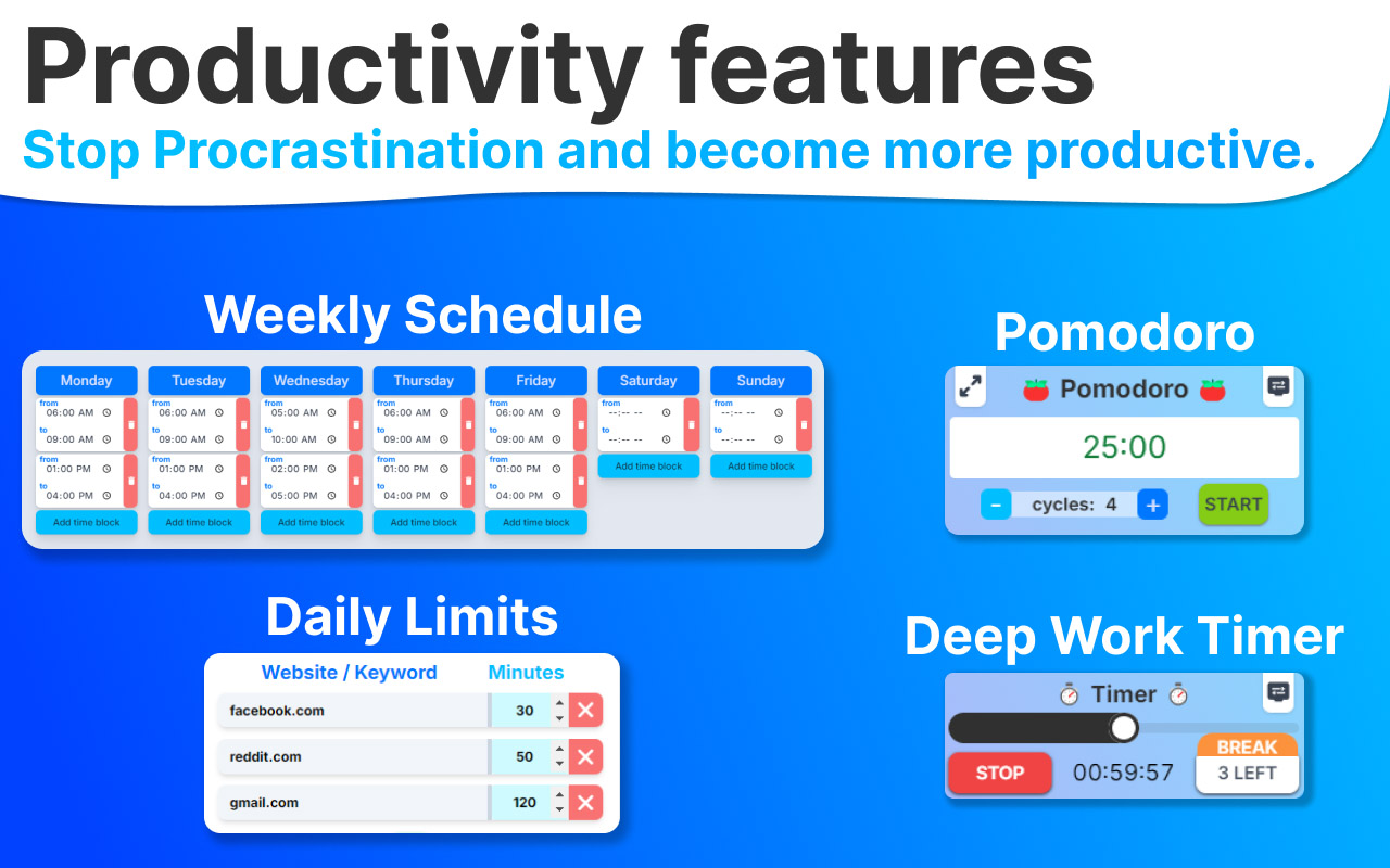 NoDistraction | Site Blocker, Productivity - 截图 5