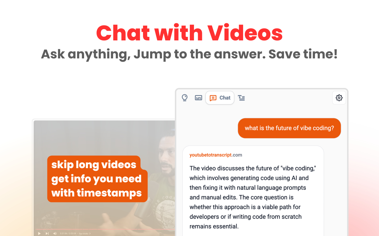 YouTube To Transcript: AI Summarizer & Chat - 截图 1