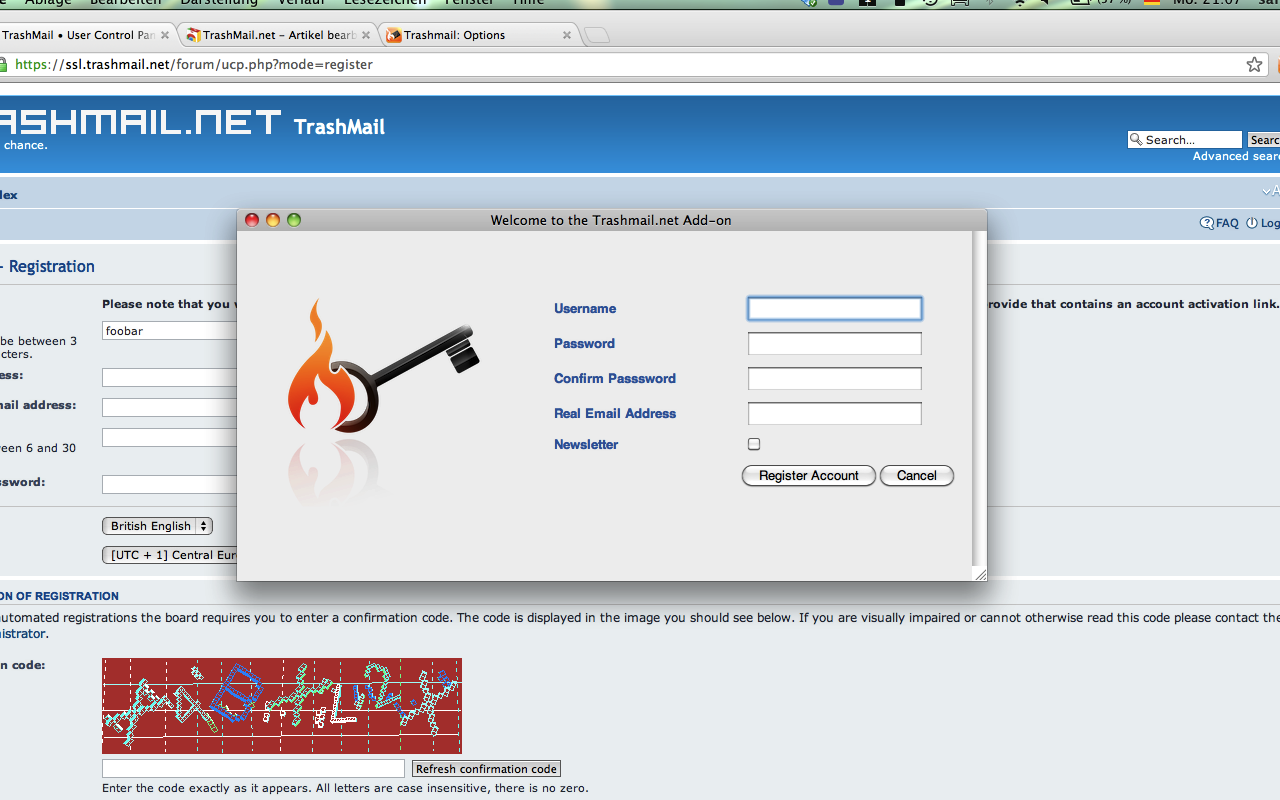 TrashMail.com: Create disposable address - 截图 1