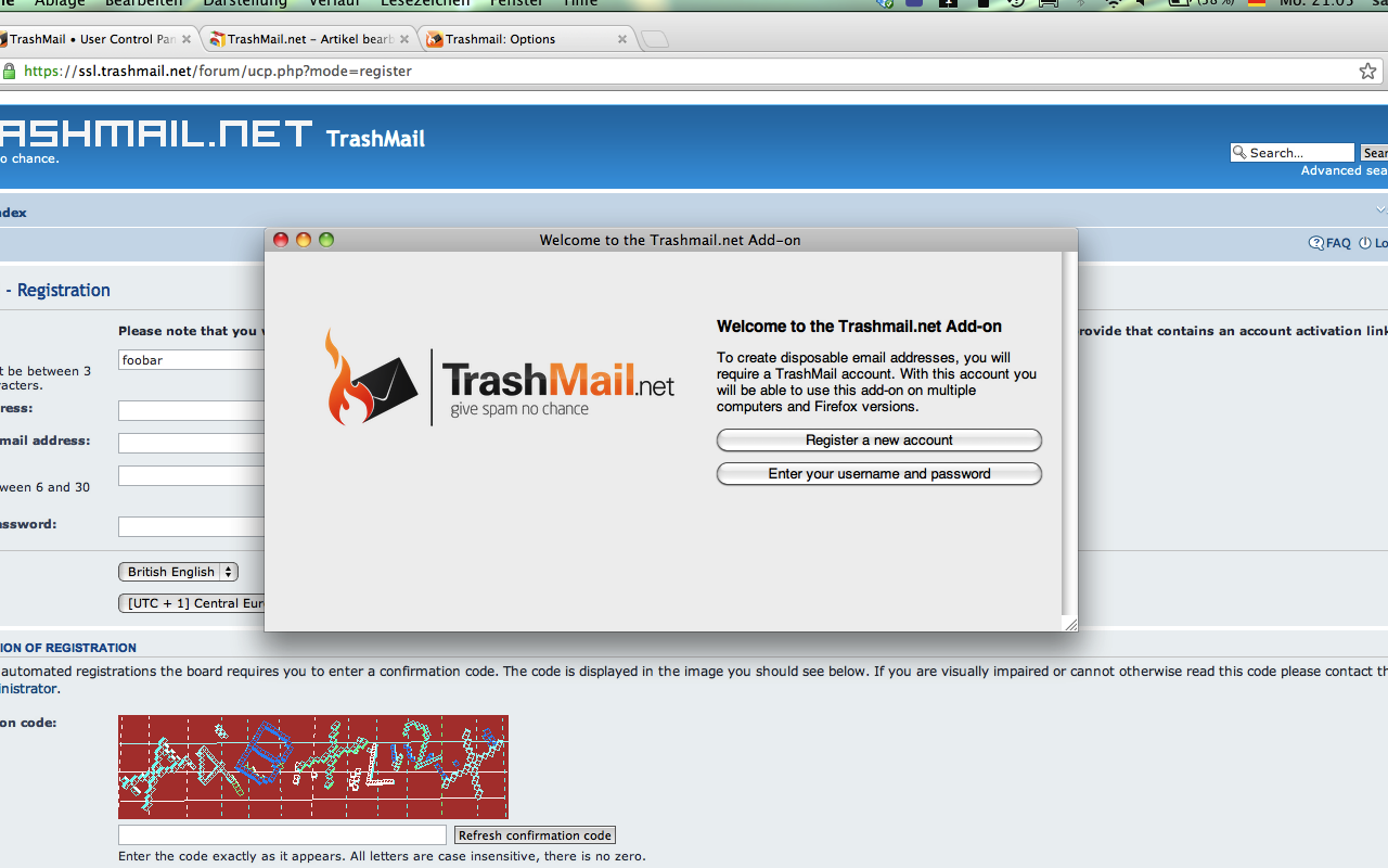 TrashMail.com: Create disposable address - 截图 3