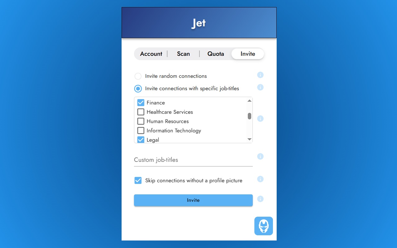 Jet — LinkedIn Smart Inviter - 截图 3