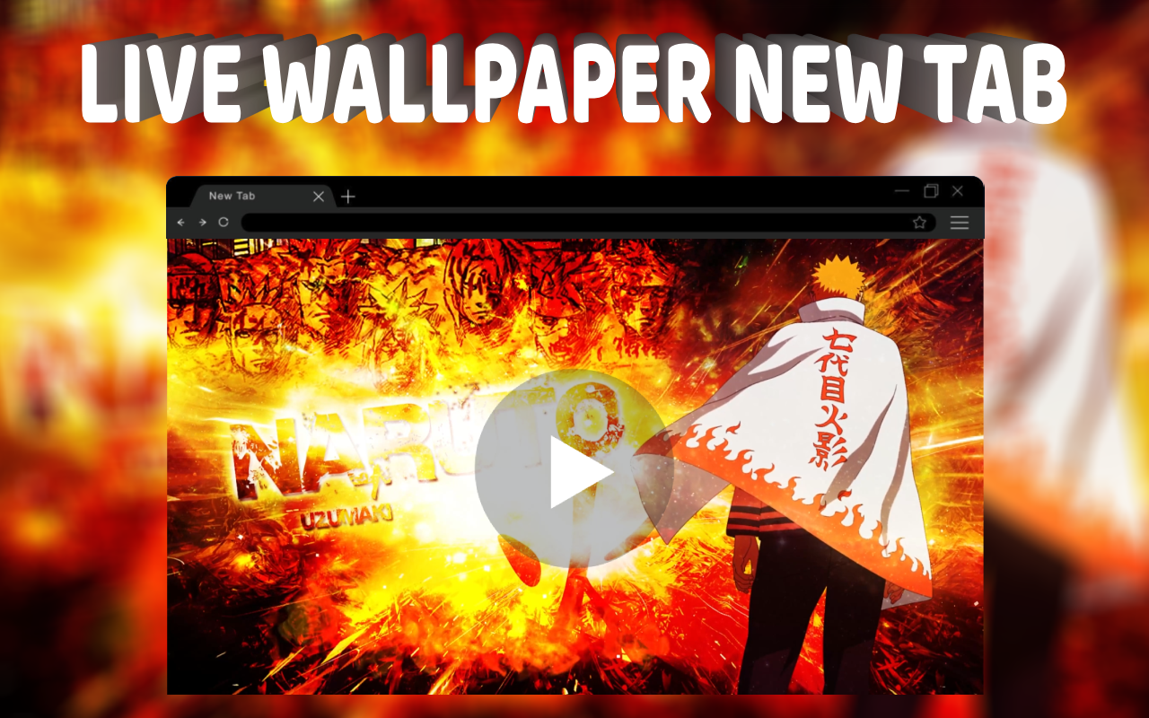Naruto Uzumaki Flaming Live Wallpaper New Tab - 截图 2