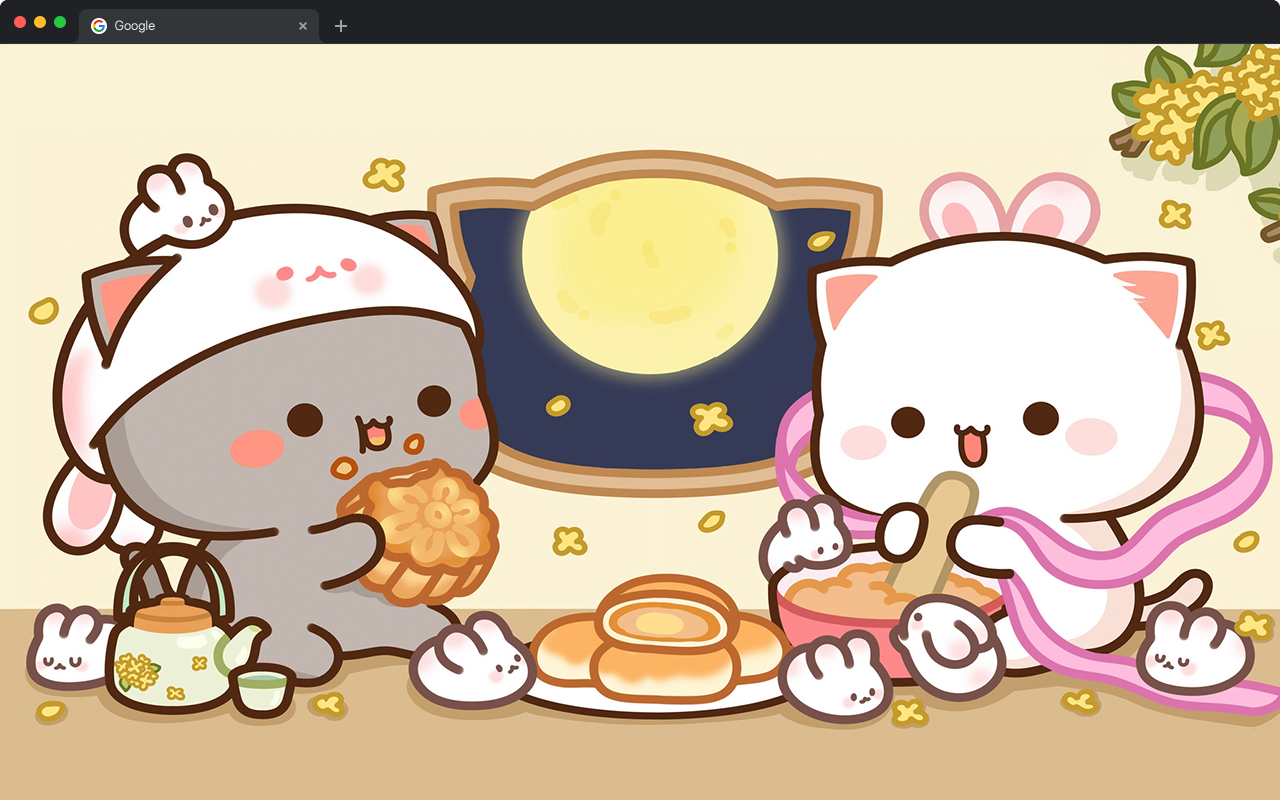 Peach & Goma Wallpapers HD New Tab - Kawaii Cat Backgrounds - 截图 2