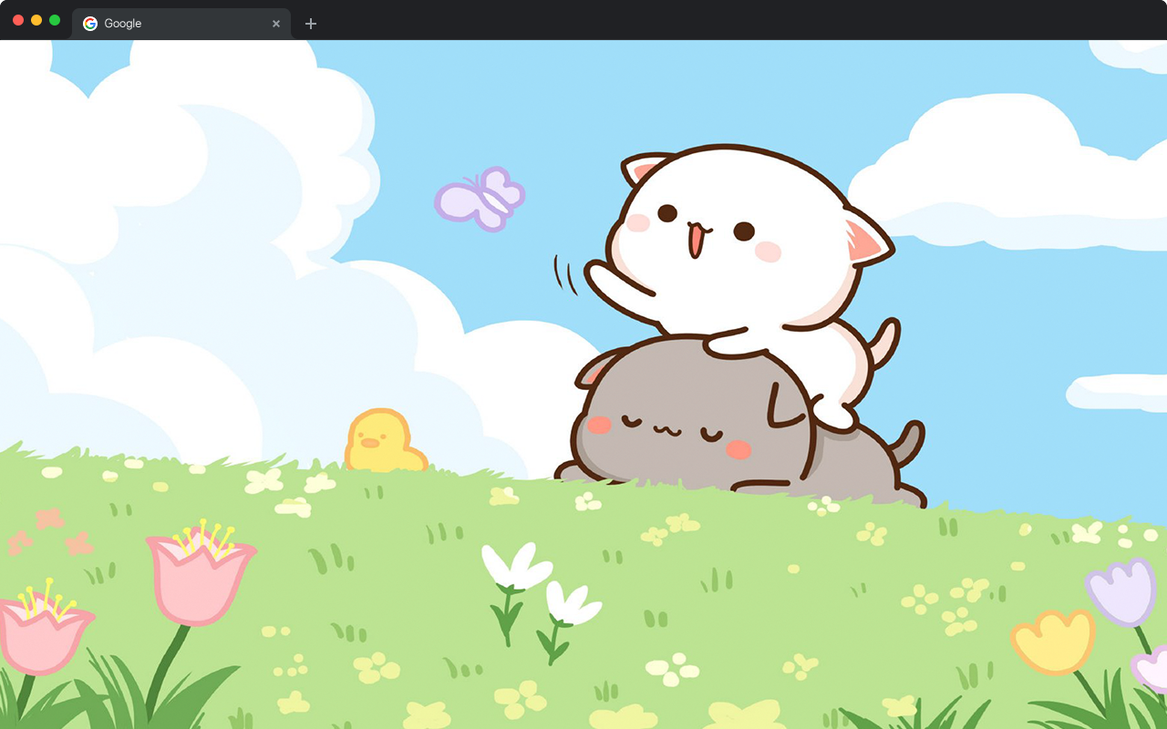 Peach & Goma Wallpapers HD New Tab - Kawaii Cat Backgrounds - 截图 3