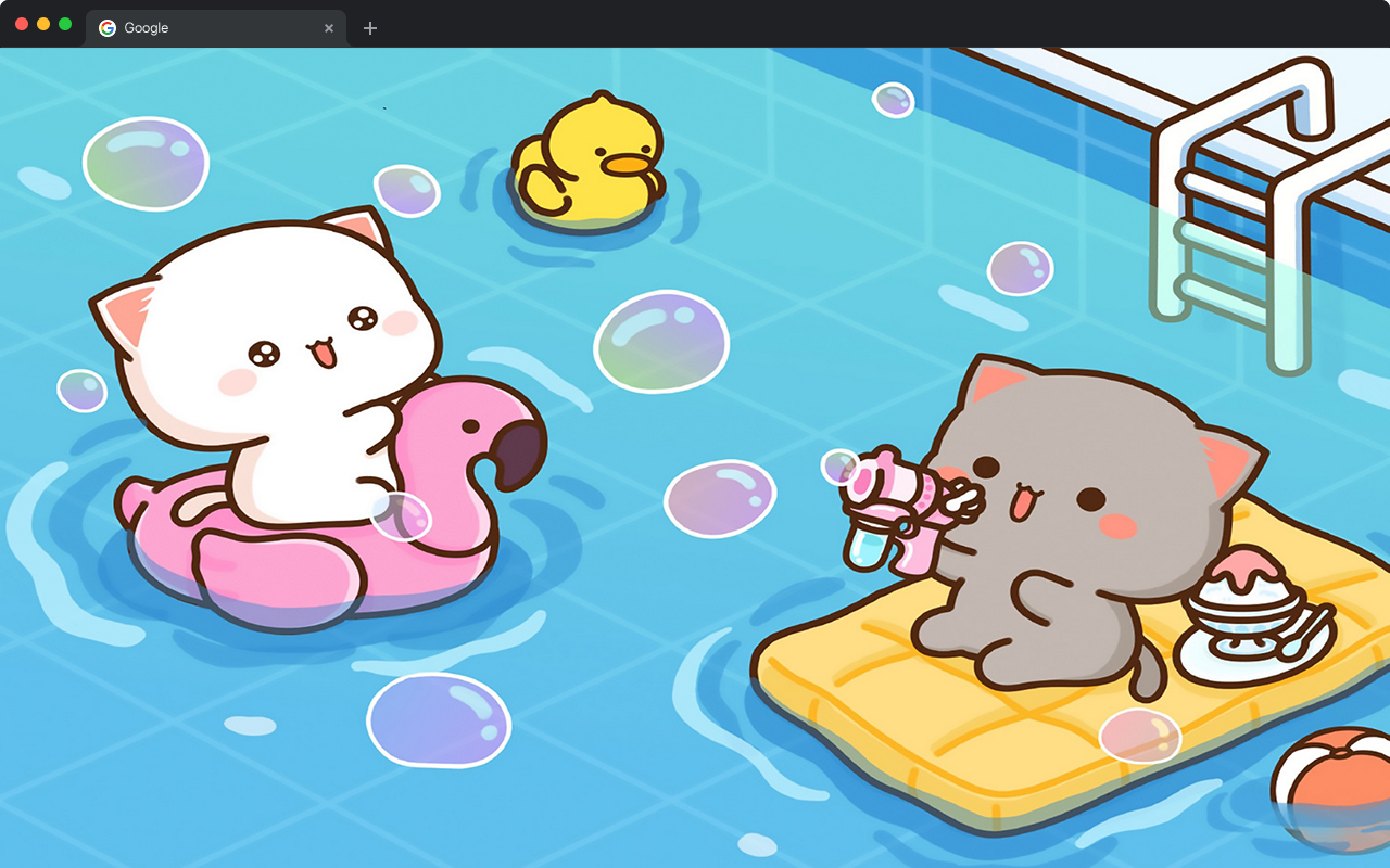 Peach & Goma Wallpapers HD New Tab - Kawaii Cat Backgrounds - 截图 4
