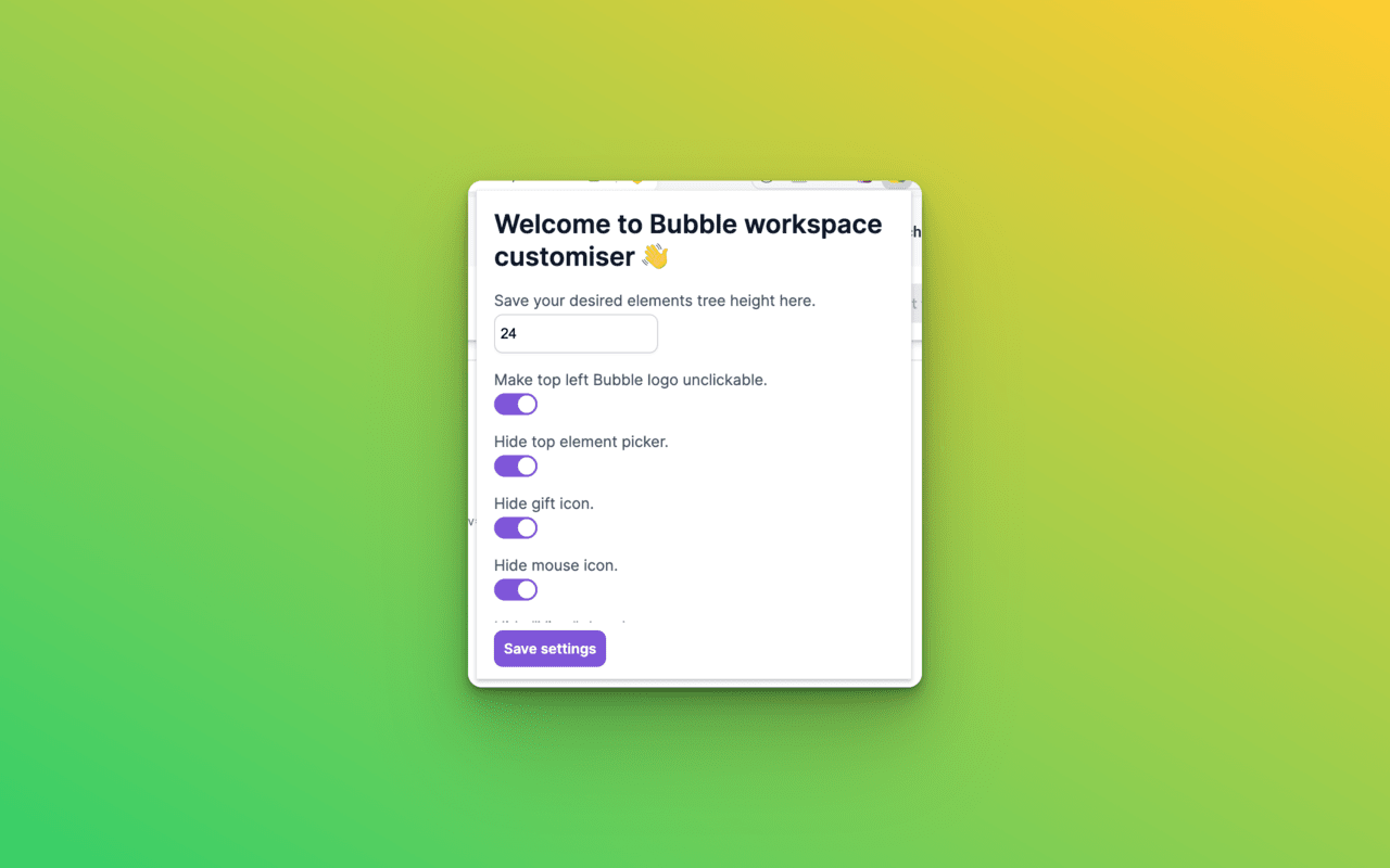 Bubble.io Editor Customiser - 截图 2