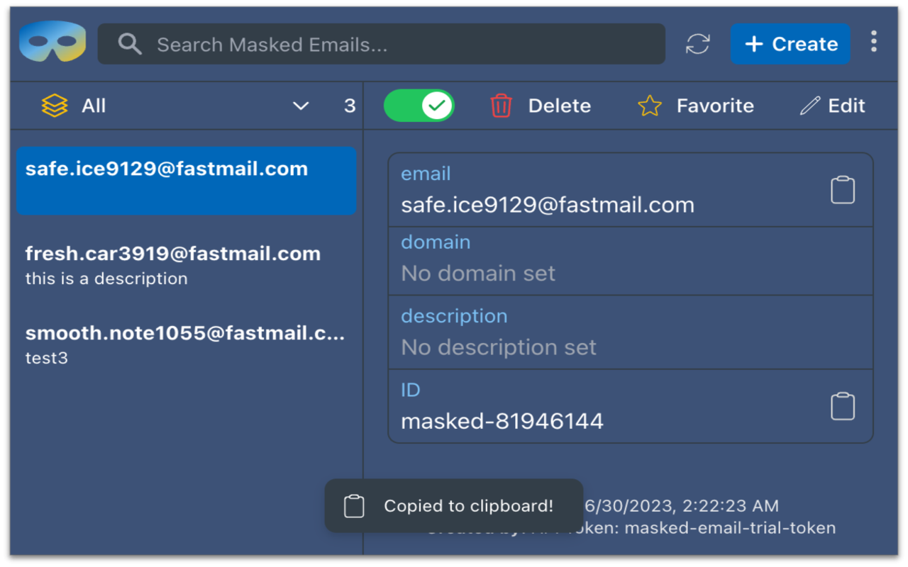 Masked Email Manager - 截图 3