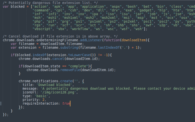 Potentially Dangerous File Extension Blocker - 截图 1