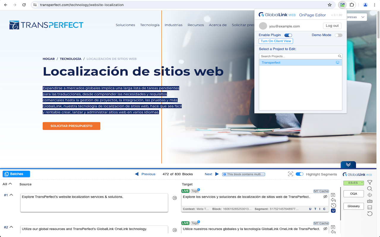 GlobalLink WEB OnPage Editor - 截图 1