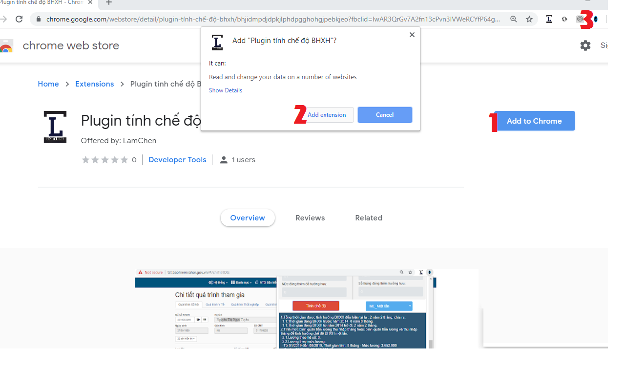 Plugin tính chế độ BHXH - 截图 1