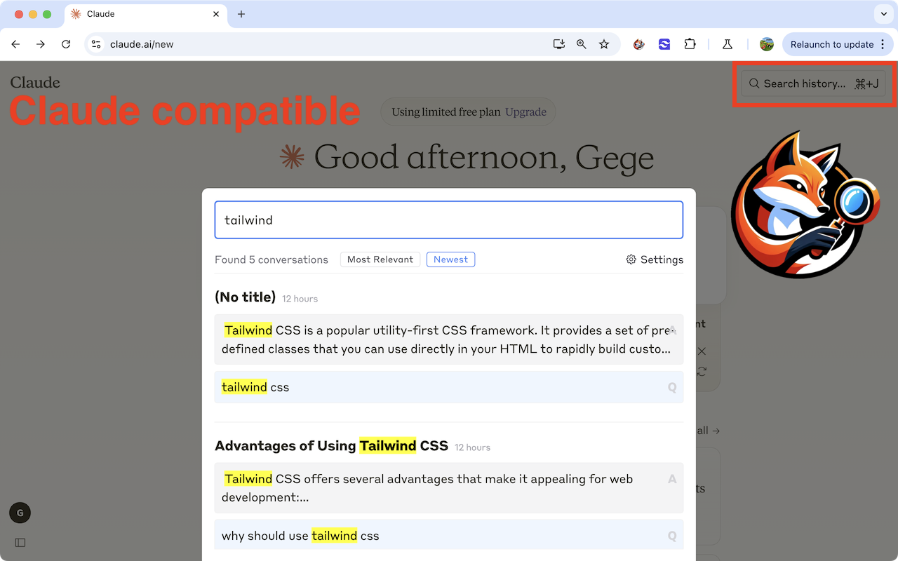 ChatGPT Conversation History Search & Claude AI Messages Search - 截图 2