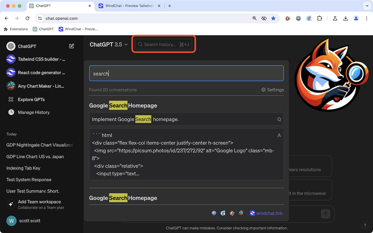 ChatGPT Conversation History Search & Claude AI Messages Search - 截图 3