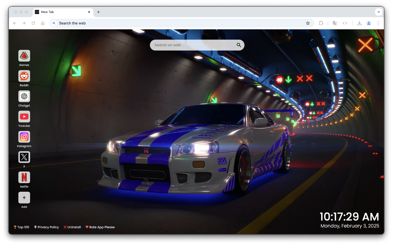 Nissan Skyline Live Wallpaper New Tab - 截图 2