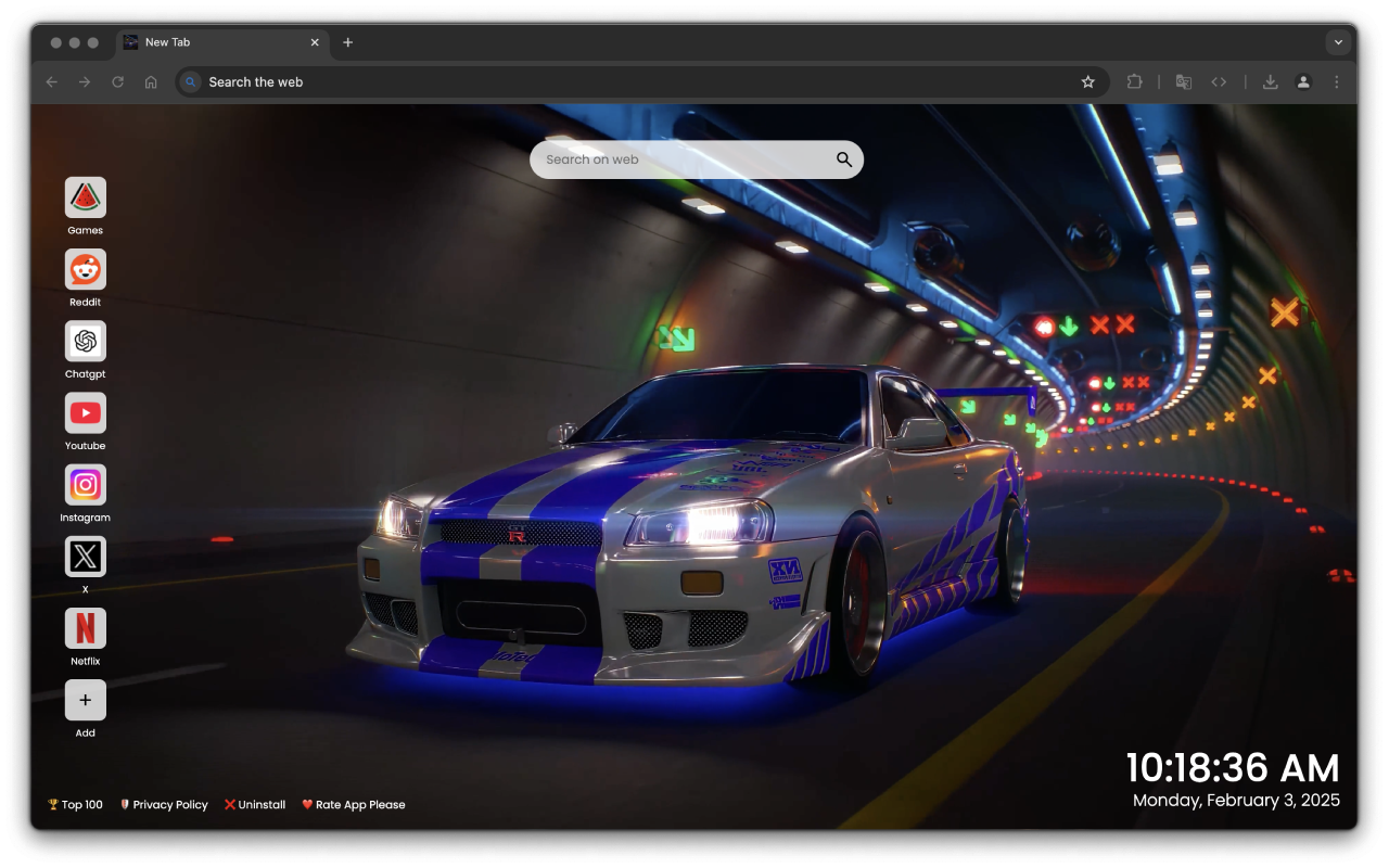 Nissan Skyline Live Wallpaper New Tab - 截图 3