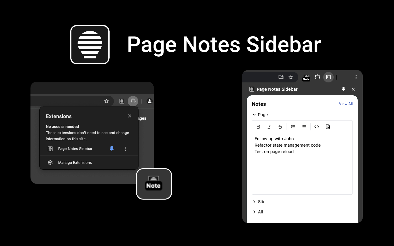 Page Notes Sidebar - 截图 1