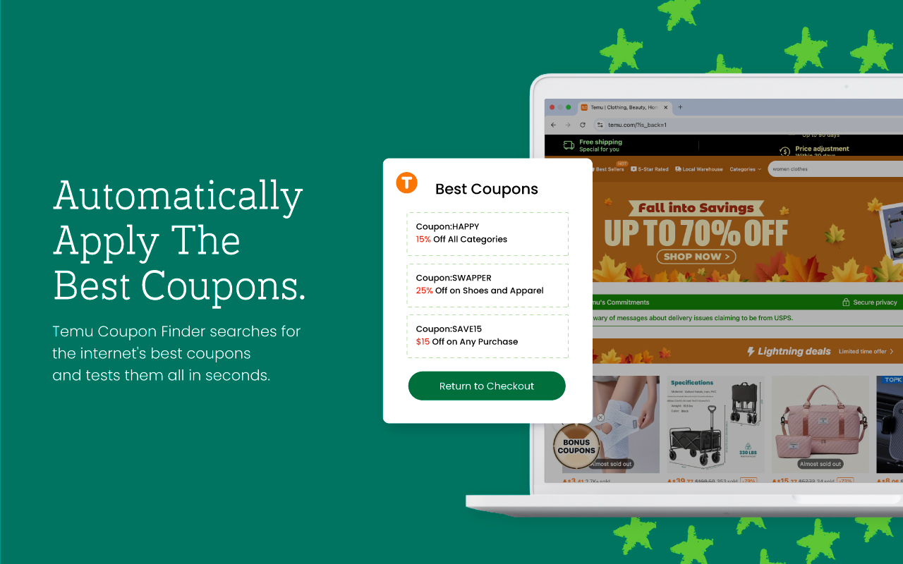 Temu Coupons - Find the best coupons for Temu - 截图 3