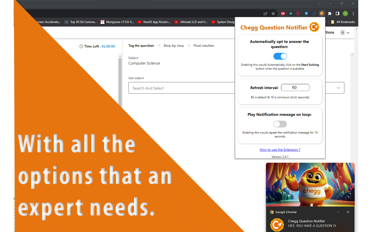 Chegg Question Notifier - 截图 2