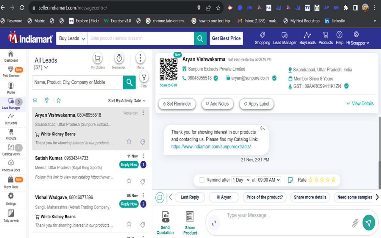 IndiaMART Lead Manager – Export Buyer & Inquiry Leads - 截图 4