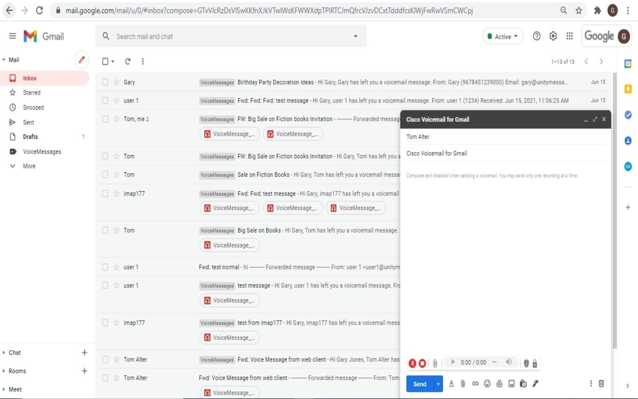 Cisco Voicemail for Gmail - 截图 2
