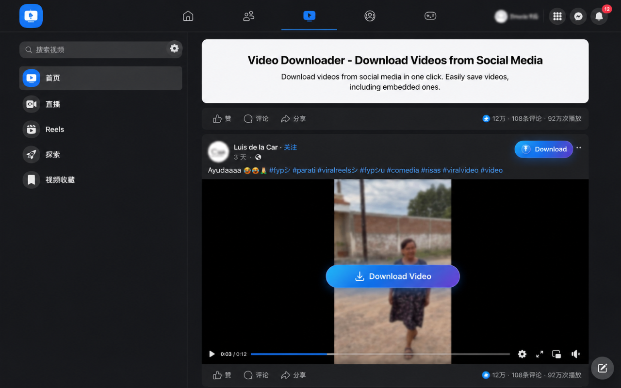 Facebook视频下载器 - 从Facebook下载视频 - 截图 2