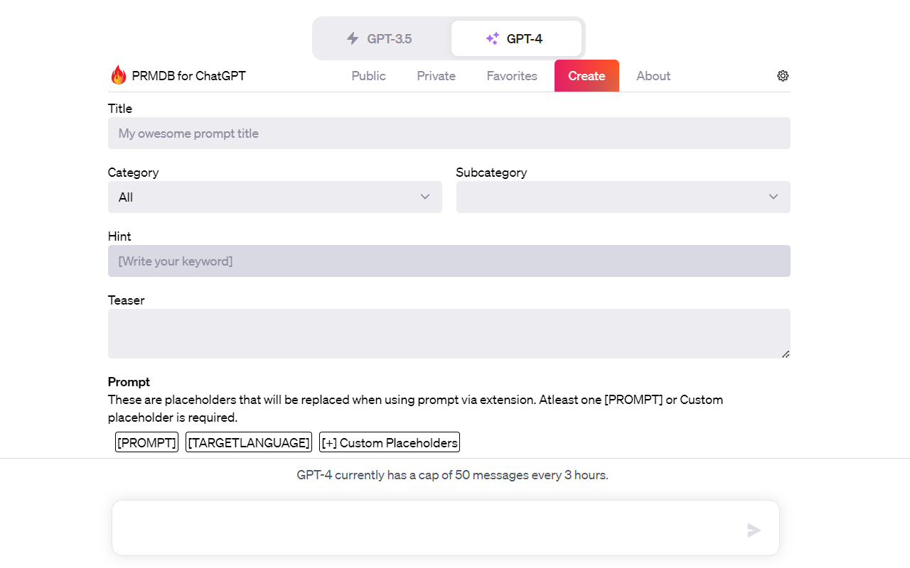 Advanced Prompts for ChatGPT - PRMDB - 截图 1