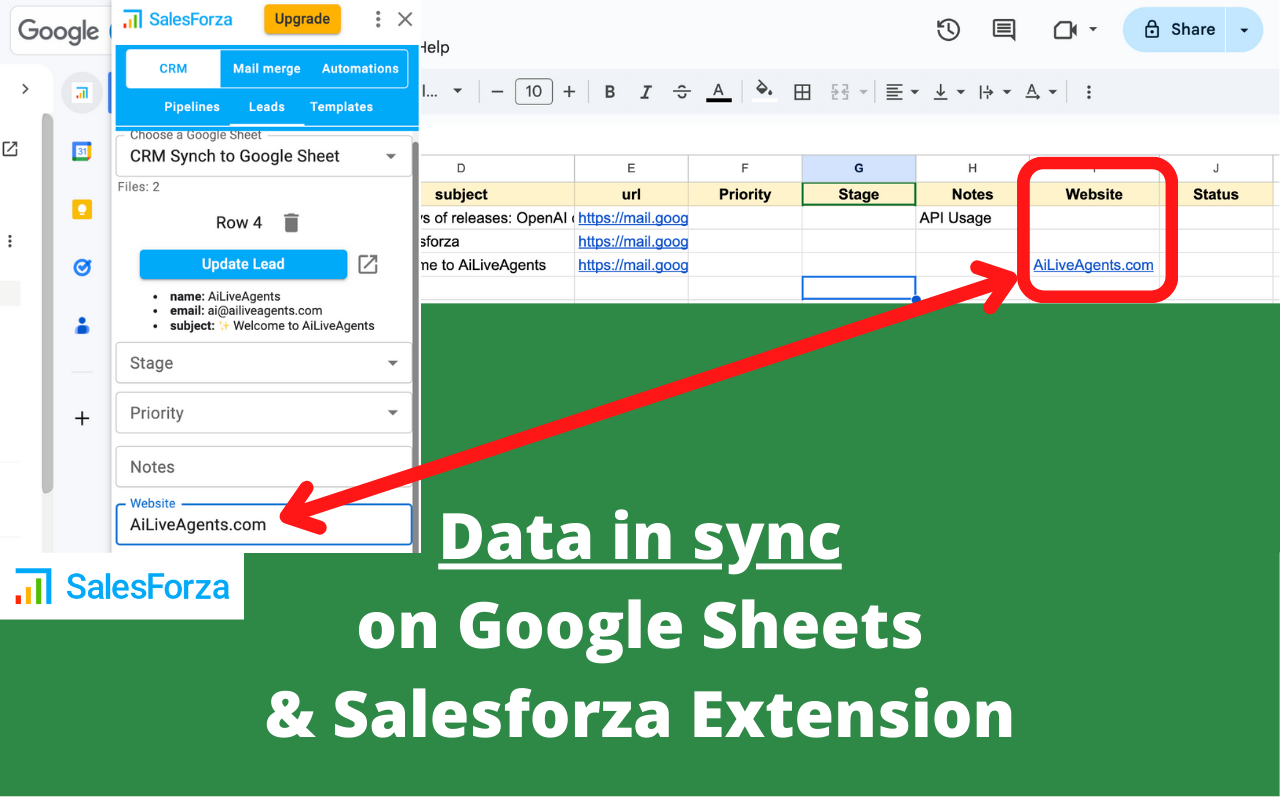 Salesforza Gmail Mail Merge & CRM on GSheets - 截图 1