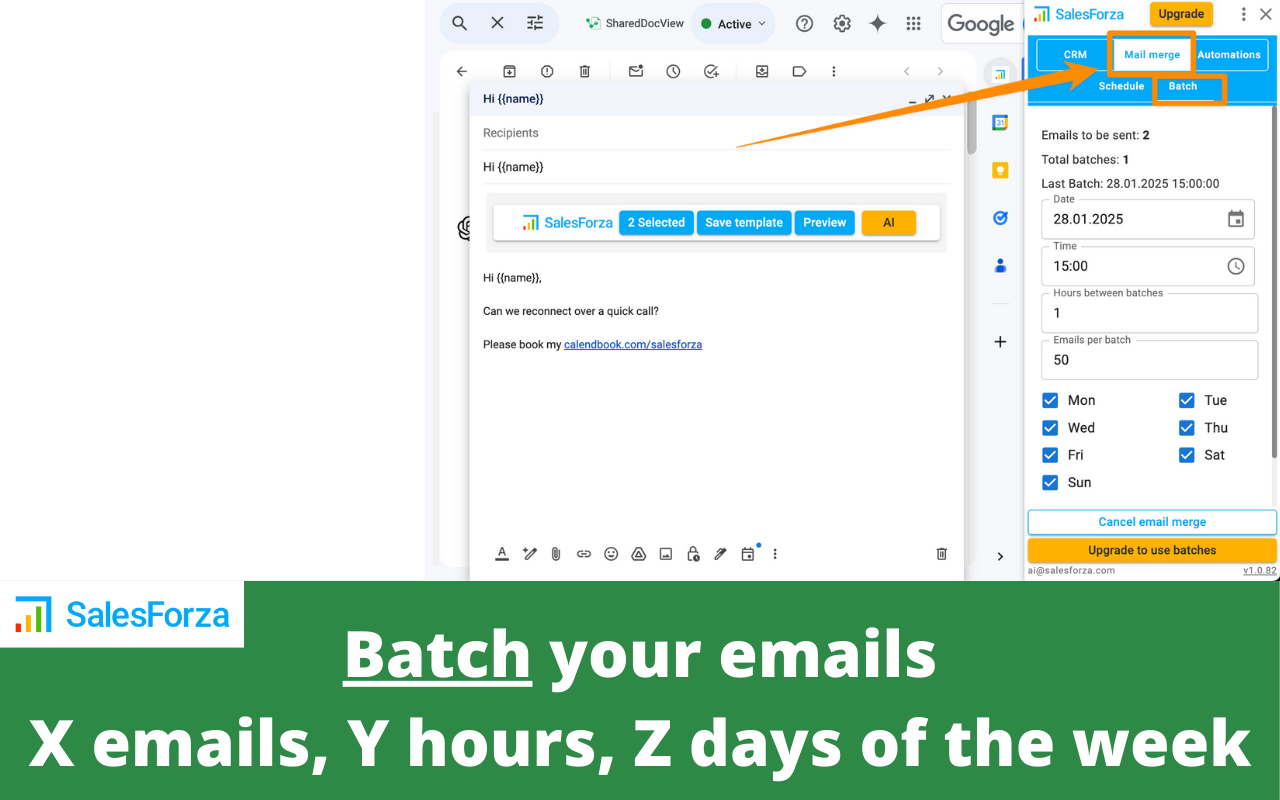 Salesforza Gmail Mail Merge & CRM on GSheets - 截图 2
