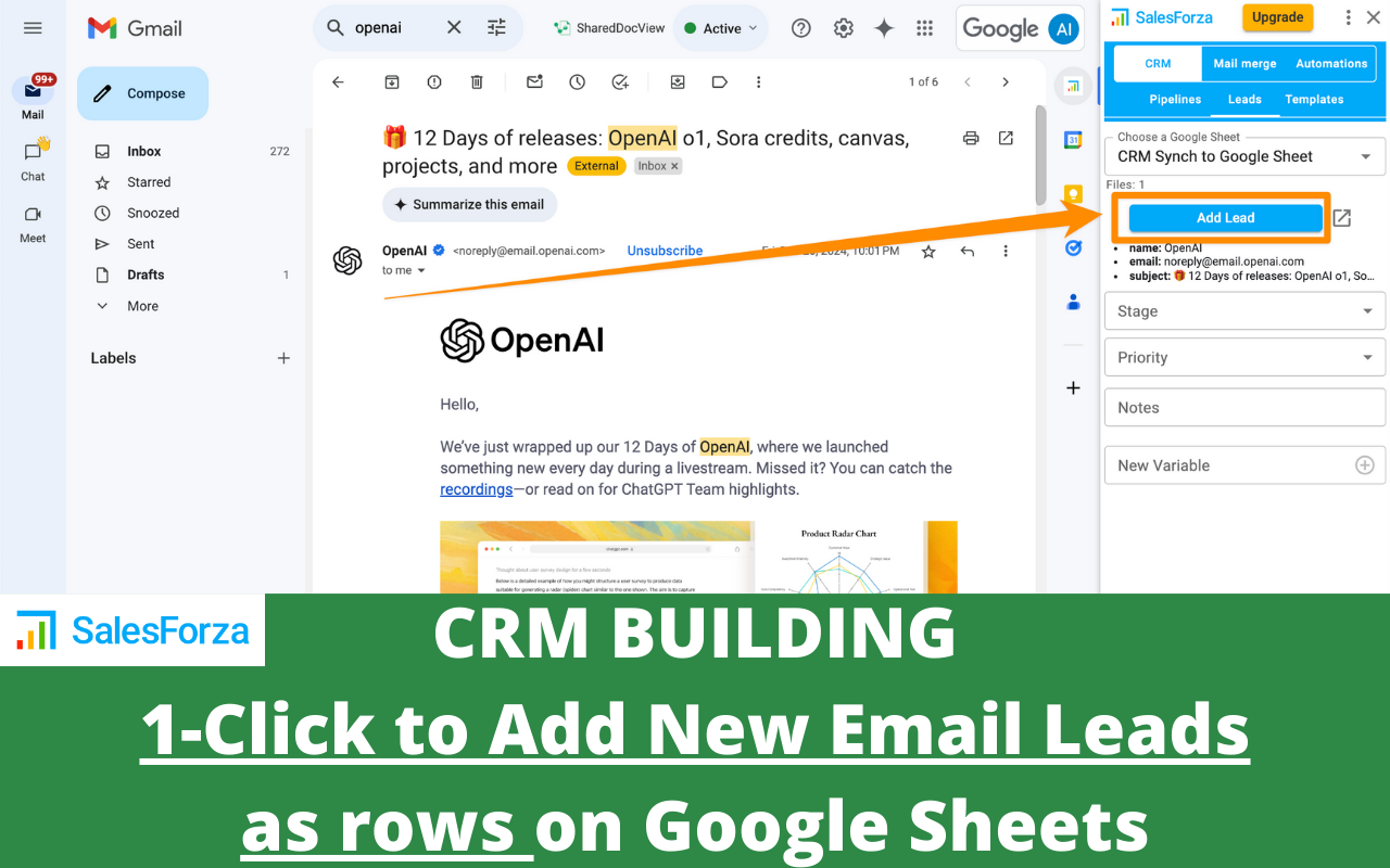 Salesforza Gmail Mail Merge & CRM on GSheets - 截图 3