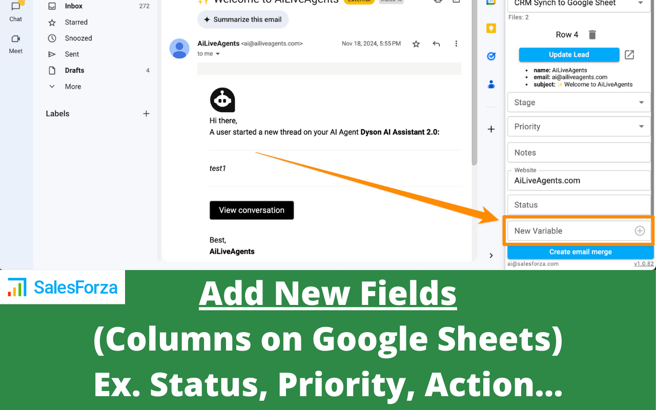 Salesforza Gmail Mail Merge & CRM on GSheets - 截图 5