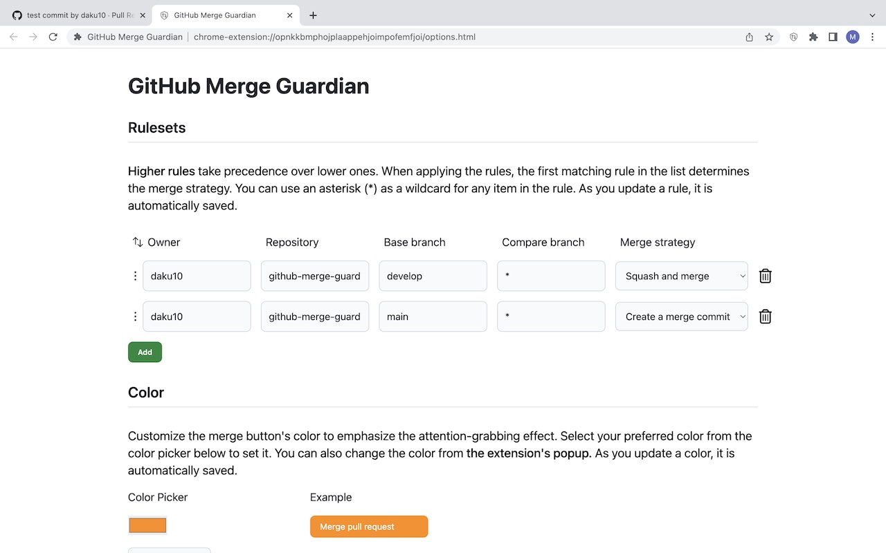 GitHub Merge Guardian - 截图 1
