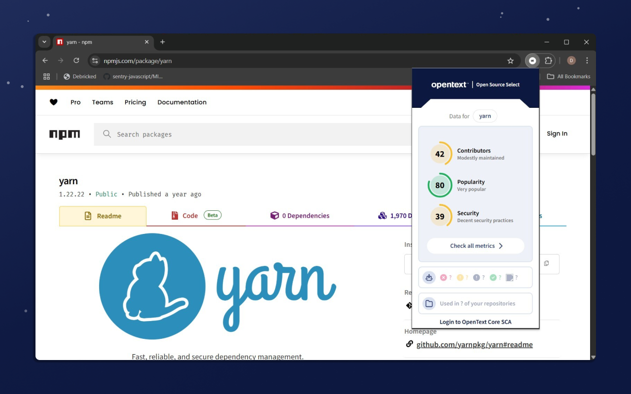 OpenText Core SCA Select Extension - 截图 2