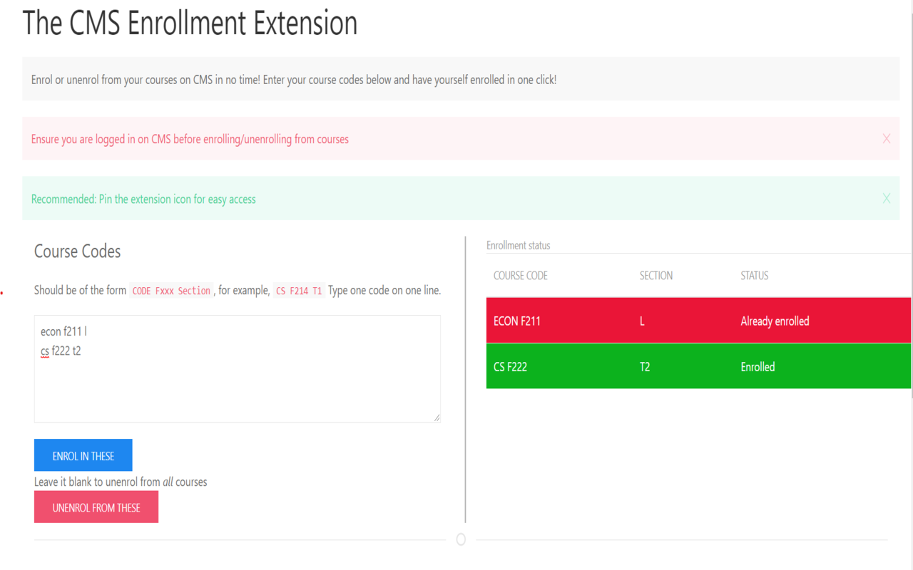 CMS Enrollment extension - 截图 1